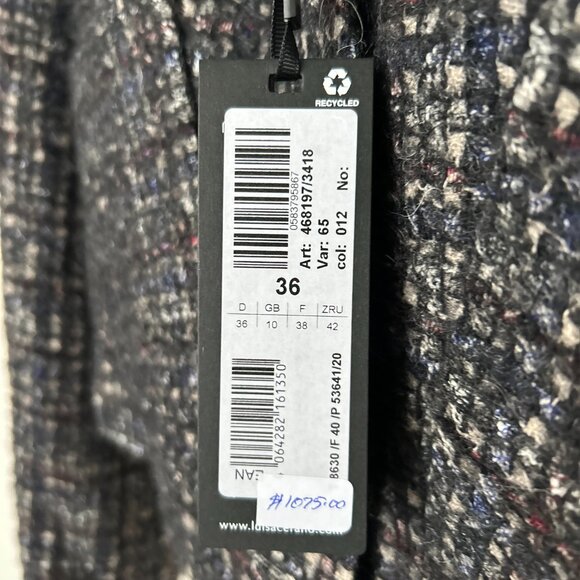 Luisa Cerano Grey Tweed Women's Cropped Coat Size EU 36 - Picture 5 of 11